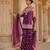 Deep purple embroidered silk chanderi gharara set