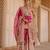 Hot pink embroidered silk chanderi gharara set