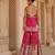 Hot pink embroidered silk chanderi gharara set
