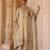 Gold embroidered silk tissue long chauga set