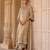 Gold embroidered silk tissue long chauga set