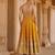 Mustard yellow embroidered silk chanderi anarkali set