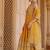 Mustard yellow embroidered silk chanderi anarkali set
