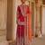 Hot pink embroidered silk chanderi sharara set
