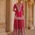 Hot pink embroidered silk chanderi sharara set