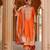 Burnt orange embroidered silk chanderi long kurti set