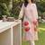 Women Floral Printed Regular Linen Kurta with Trousers & With Dupatta