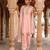 Pink embroidered silk chanderi anarkali set