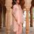 Pink embroidered silk chanderi anarkali set