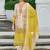 Floral Embroidered Mirror Work Straight Kurta With Trousers & Dupatta