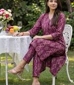 Women Ethnic Motifs Printed Regular Pure Cotton Kurta with Trousers