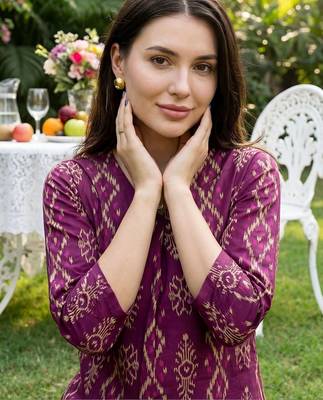 Women Ethnic Motifs Printed Regular Pure Cotton Kurta with Trousers 2