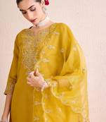 Women Ethnic Motifs Embroidered Regular Gotta Patti Kurta with Trousers & With Dupatta