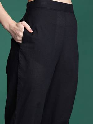 Floral Embroidered Pure Cotton Kurta with Trousers & Dupatta 3
