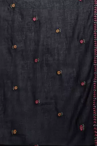 Floral Embroidered Pure Cotton Kurta with Trousers & Dupatta