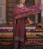 Ethnic Motifs Embroidered Kurta With Trousers & Dupatta