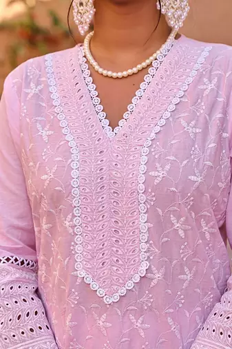 Women Ethnic Motifs Embroidered Cotton Kurta with Trousers & Dupatta