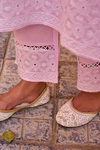 Women Ethnic Motifs Embroidered Cotton Kurta with Trousers & Dupatta