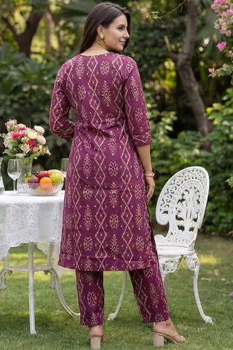 Women Ethnic Motifs Printed Regular Pure Cotton Kurta with Trousers