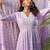 Floral Embroidered Pure Cotton Anarkali Kurta With Trousers & Dupatta