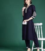 Floral Embroidered Sequinned Kurta with Trousers