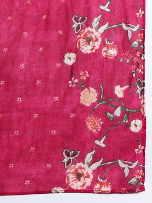 Floral Printed Pure Cotton Kurta with Trousers & Dupatta 4