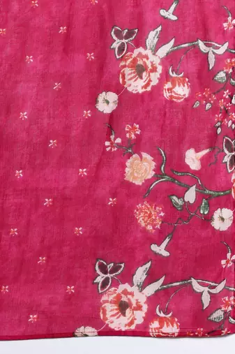 Floral Printed Pure Cotton Kurta with Trousers & Dupatta
