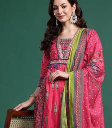 Ethnic Motifs Pure Cotton Kurta with Trousers & Dupatta