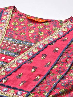 Ethnic Motifs Pure Cotton Kurta with Trousers & Dupatta 3