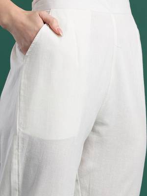 Floral Embroidered Pure Cotton Kurta with Trousers 3