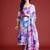 Floral Printed Thread Work Kurta with Trousers & Dupatta