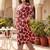 Plus Size Maroon Printed A-Line Kurta Trousers Set