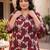 Plus Size Maroon Printed A-Line Kurta Trousers Set