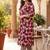 Plus Size Maroon Printed A-Line Kurta Trousers Set
