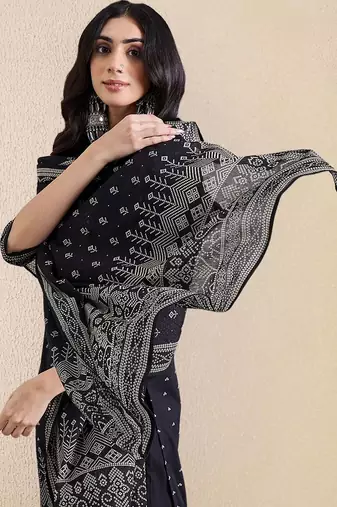 Women Ethnic Motifs Printed Regular Pure Cotton Kurta with Trousers & With Dupatta