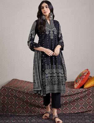 Women Ethnic Motifs Printed Regular Pure Cotton Kurta with Trousers & With Dupatta 1