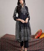 Women Ethnic Motifs Printed Regular Pure Cotton Kurta with Trousers & With Dupatta