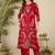 Ethnic Motifs Printed Round Neck Beads & Stones Straight Kurta With Palazzos