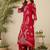 Ethnic Motifs Printed Round Neck Beads & Stones Straight Kurta With Palazzos
