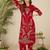 Ethnic Motifs Printed Round Neck Beads & Stones Straight Kurta With Palazzos