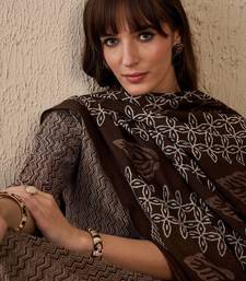 women printed regular  cotton kurta with trousers & with dupatta