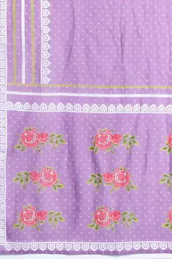 Floral Printed Regular Pure Cotton Kurta with Trousers & Dupatta