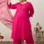 Plus Size Ethnic Motifs Regular Thread Work Kurta with Trousers & With Dupatta