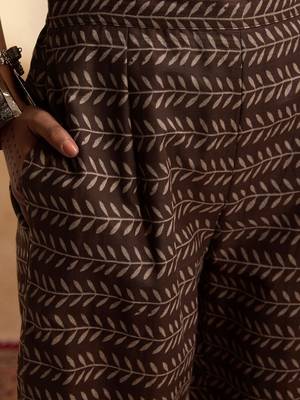 Ethnic Motifs Printed Pure Cotton Straight Kurta with Palazzos & Dupatta 3