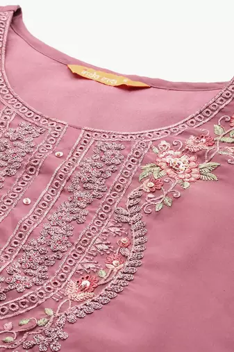 Women Floral Embroidered Regular Thread Work Kurta with Trousers & Dupatta