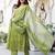 Floral Printed V-Neck Pure Cotton Straight Kurta With Trouser And Dupatta