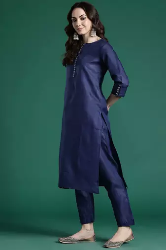 Ethnic Motifs Embroidered Kurta with Trousers & Dupatta