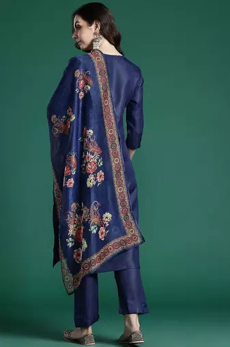Ethnic Motifs Embroidered Kurta with Trousers & Dupatta