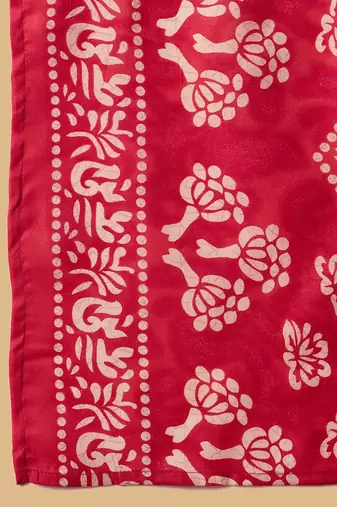 Floral Printed Straight Thread Work Kurta with Trousers & Dupatta
