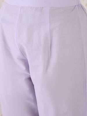 women ethnic motifs thread work  cotton kurta with trousers & with dupatta 4